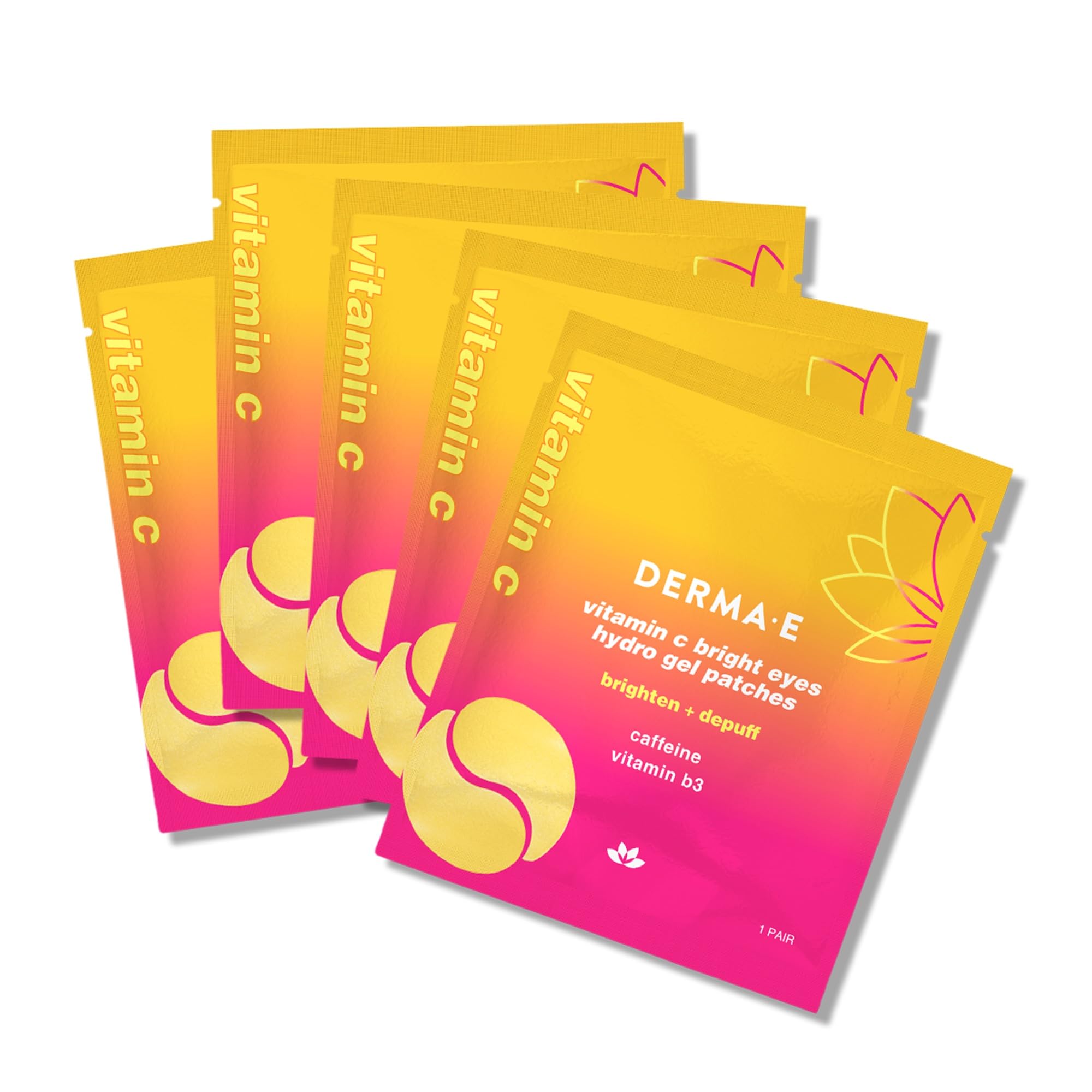 Derma E Vitamin C Bright Eyes Hydro Gel Under Eye Patches for Dark Circles 10 Ct 5 Pairs