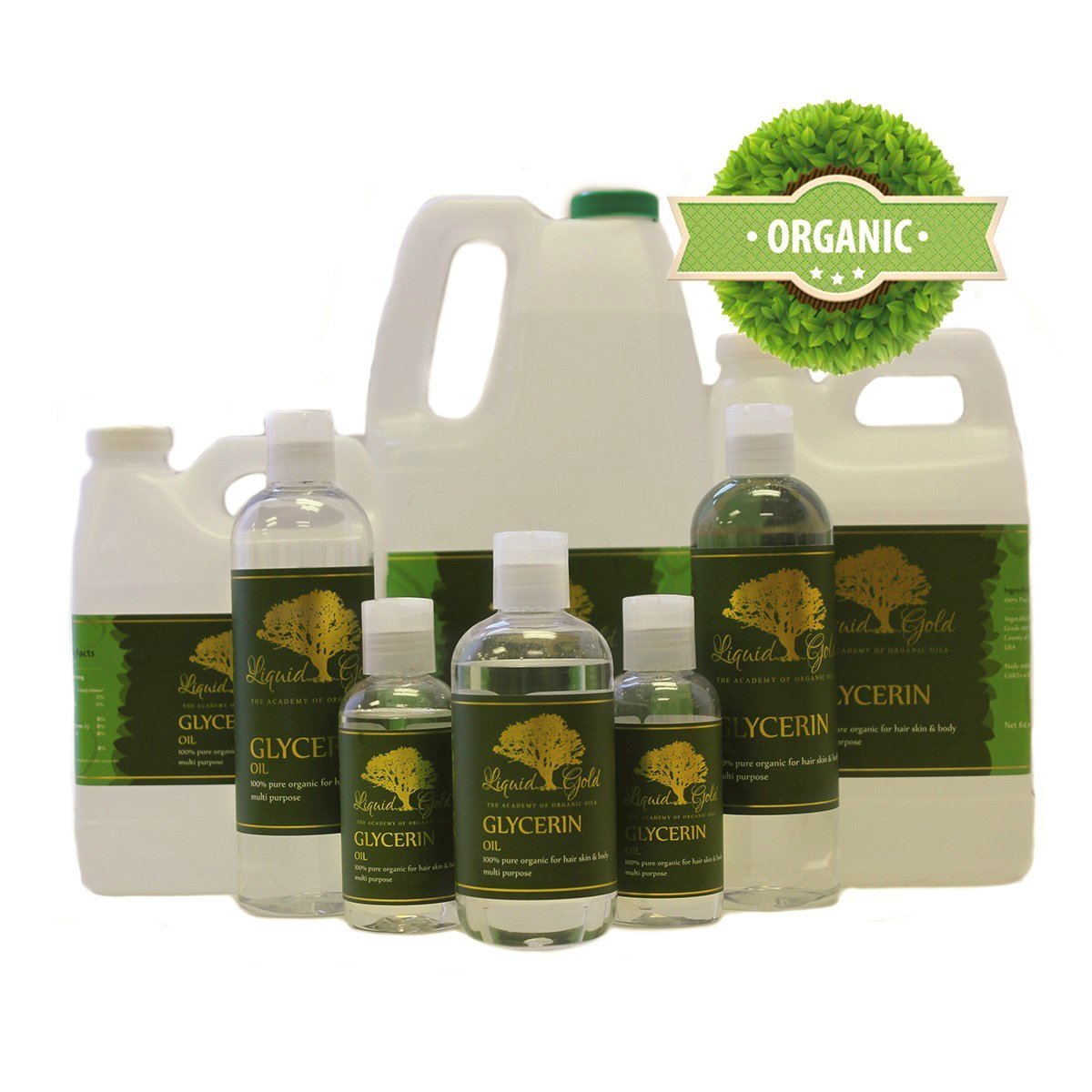 Liquid Gold Inc 64 oz Premium Glycerin Oil Pure & Organic for Skin Hair and Health