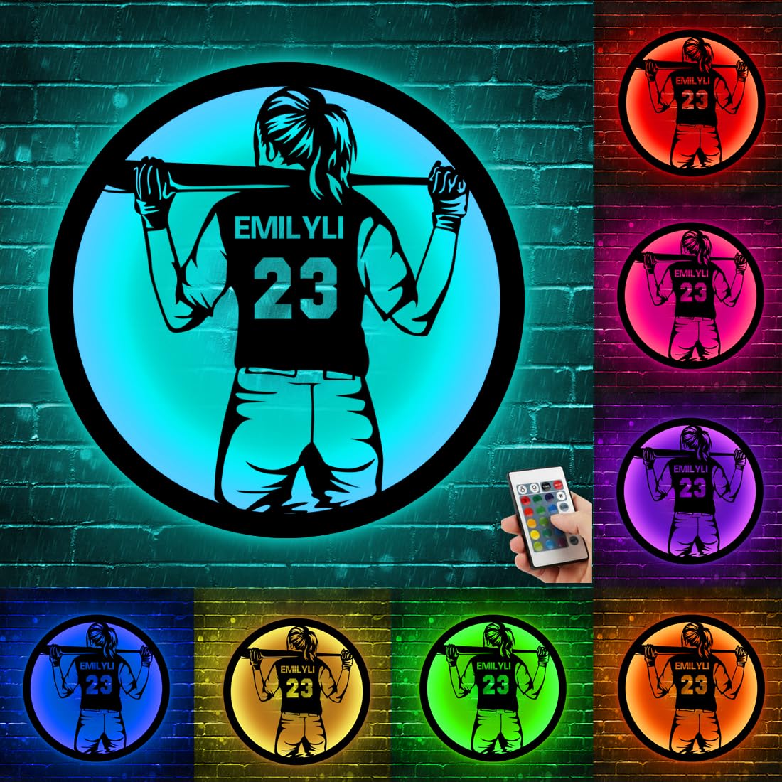 Insegna Al Neon LED Personalizzata Con Nome E Tema Baseball | 16 Colori | Arte Da Parete In Metallo | Regalo Per Appassionati Di Sport