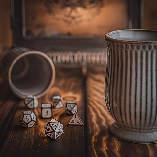 Miniatura 3 de HEIMDALLR Juego de dados de metal DND, 7 piezas, juego de dados de metal indestructibles con bolsa de dados juego de dados D&D (juego de dados de