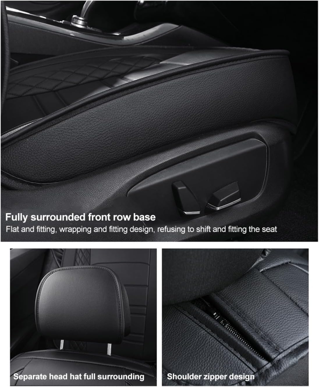 Car Seat Covers for Lexus for NX 300h 2015-2021 Full Set with Pillow, Front Rear PU Leather Seat Automotive Vehicle Protection Cushion Black Red (Mbz-182)