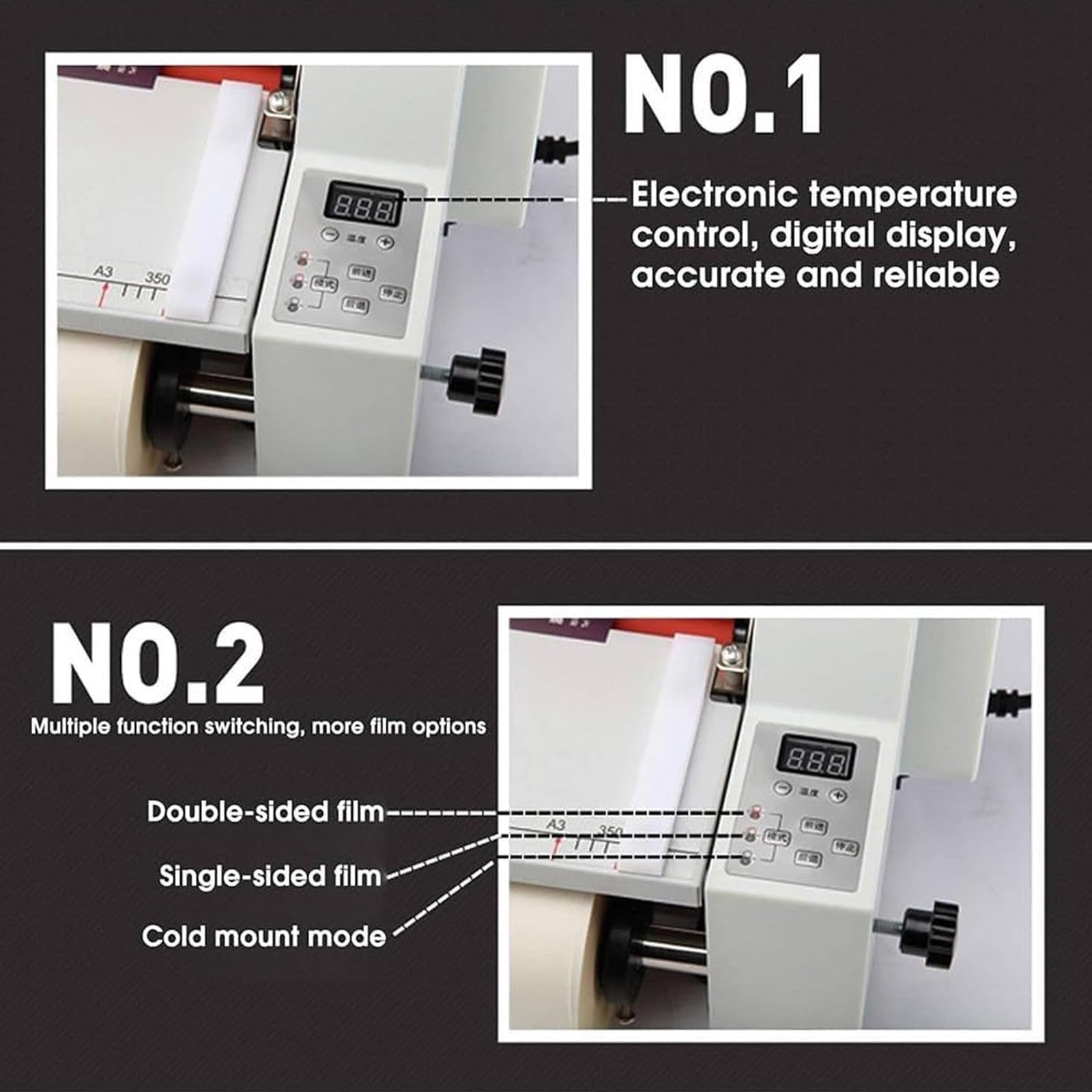 Laminateur Thermique A2/A3/A4 Machine À Plastifier Chaud et Froid 350 mm/450 mm Plastifieuse 220 V