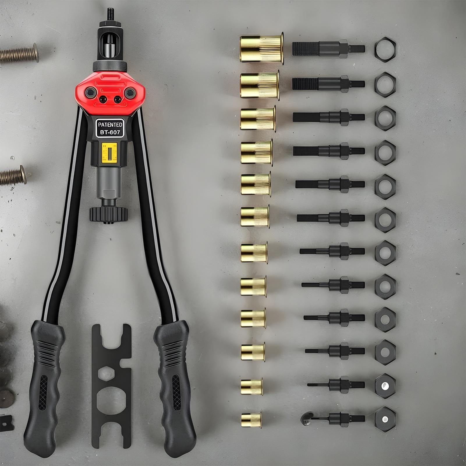 Juego De Herramientas Para Tuercas Remachables Juego De Remachadora Manual | Surtido 10 Métrico De Insertos Para Construcción Fabricación Reparación Automotriz Maquinaria