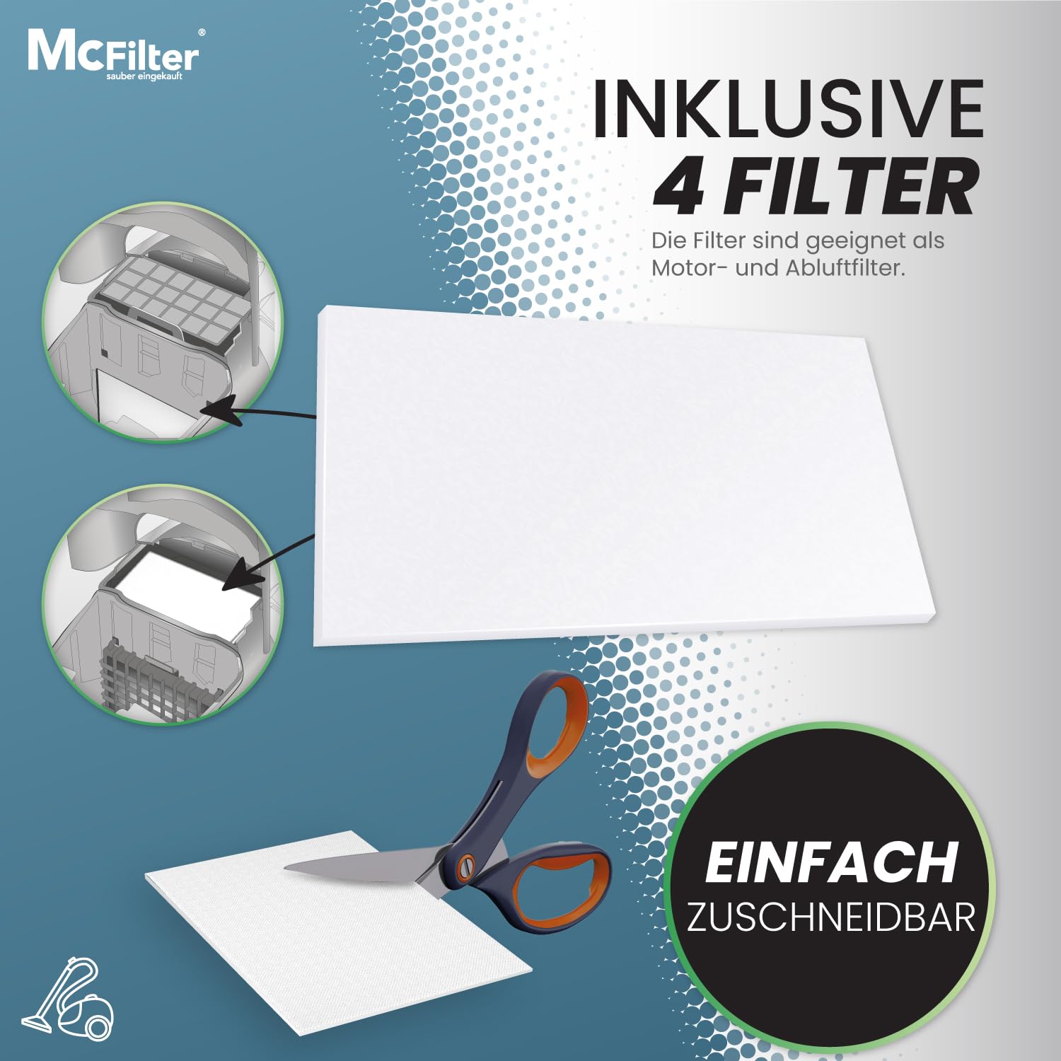 McFilter | 20 sacchetti per la polvere adatti all'aspirapolvere Complete C2 Tango EcoLine | 5 strati con pieghe laterali | incluso microfiltro | guarnizione igienica per la polvere | tipo MSM 10