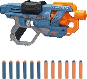 Nerf, Lançador de Dardos, Elite 2.0, Commander RD-6 - Tambor Giratório, Inclui 12 Dardos - A partir de 8 Anos