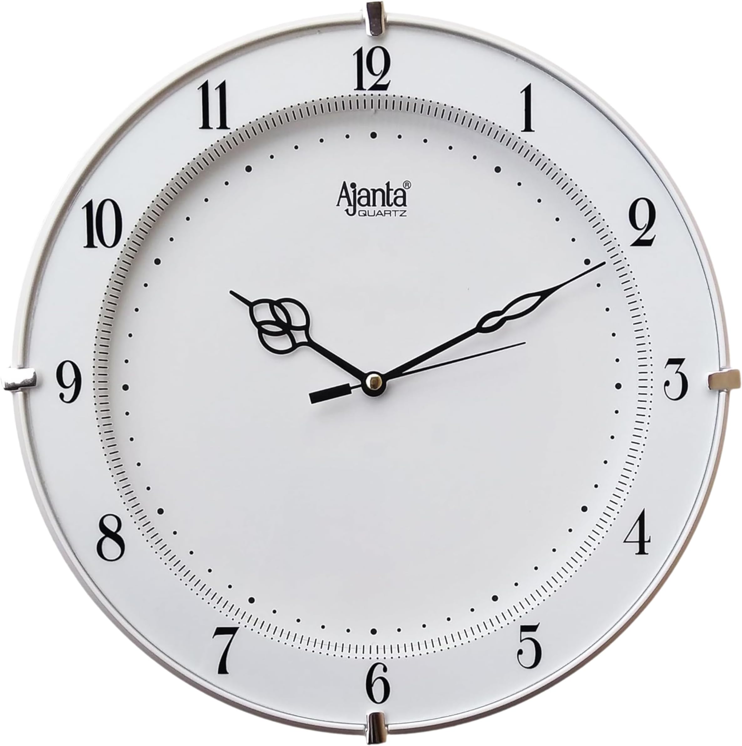Plastic Abstract Wall Clock (28 Cm X 28 Cm X 3.5 Cm, White) - Analog
