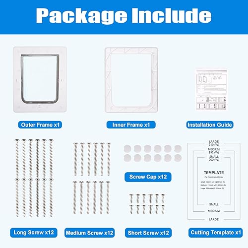 Miniatura 3 de Puerta para mascotas, puerta de plástico duradero para perros, marco interior de 16.7 x 11.7 pulgadas para perros grandes y mascotas, fácil