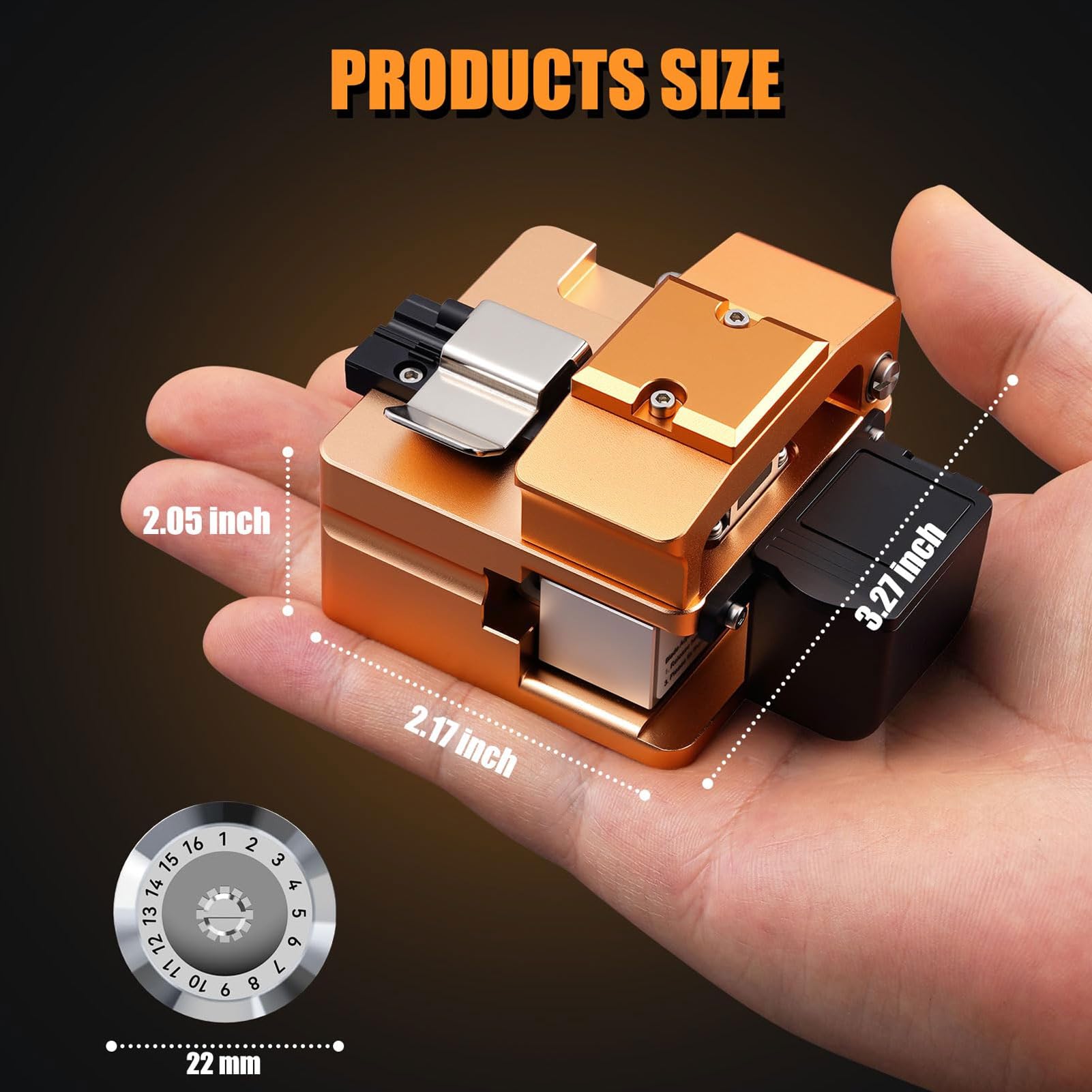 Cortadora de Fibra óptica FTTH con Cuchilla de Acero de Tungsteno, 16 Caras de Corte, 58000 Cortes para Fibras de 0,25 Mm, 0,9 Mm y 3,0