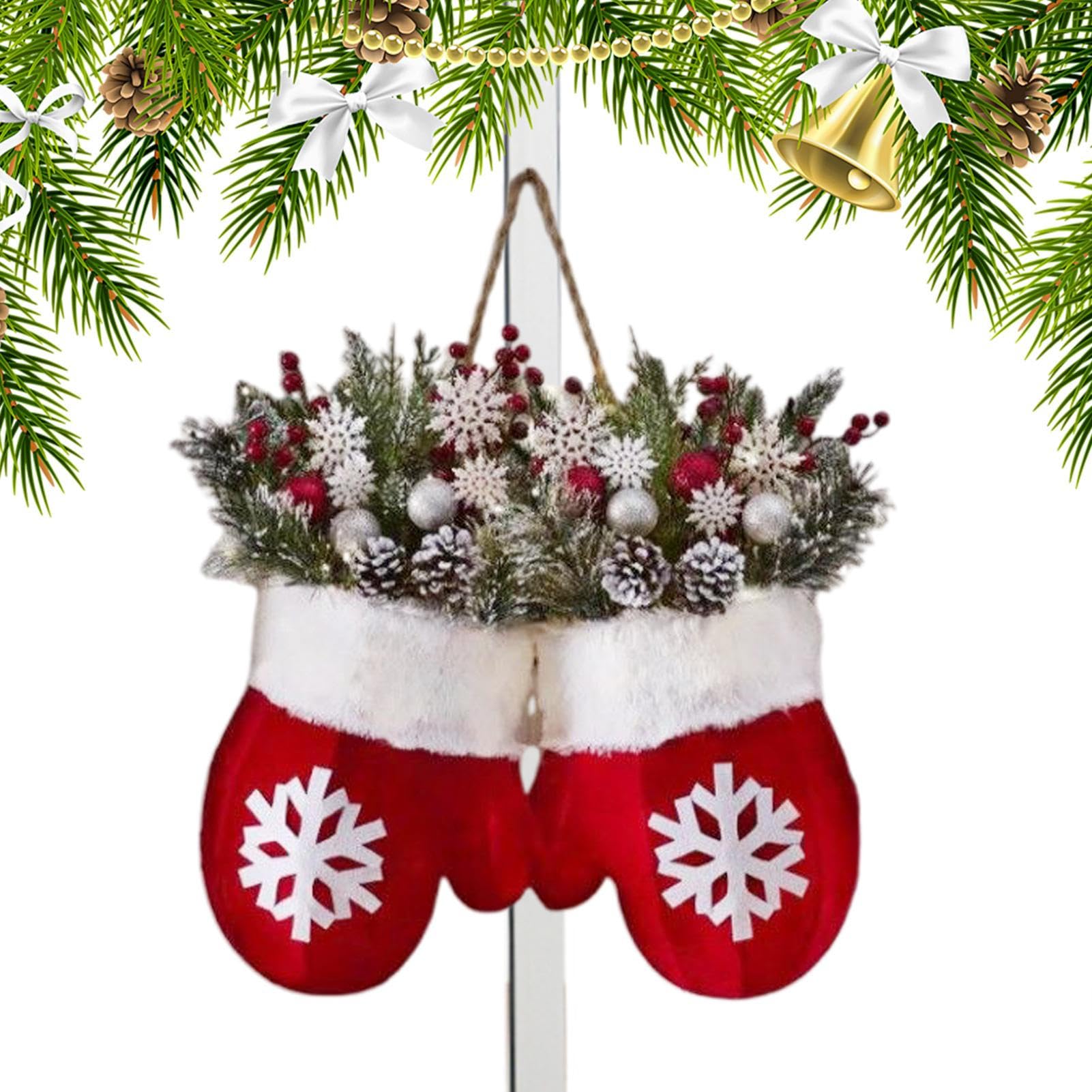 Couronne de grappes de baies rouges de Noël extérieur et fêtes d'hiver