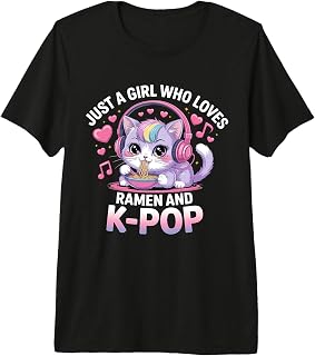 Just A Girl Who Loves Ramen and K-Pop Girl Kpop K Pop Premium Tri-Blend T-Shirt