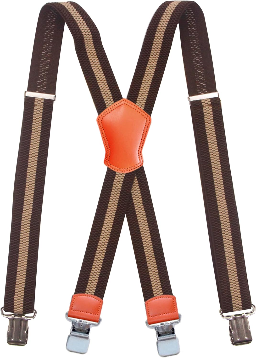 Suspenders for Men X Back Adjustable Heavy Duty Clip With 1.6 Inchs Wide Elastic Braces Snaps