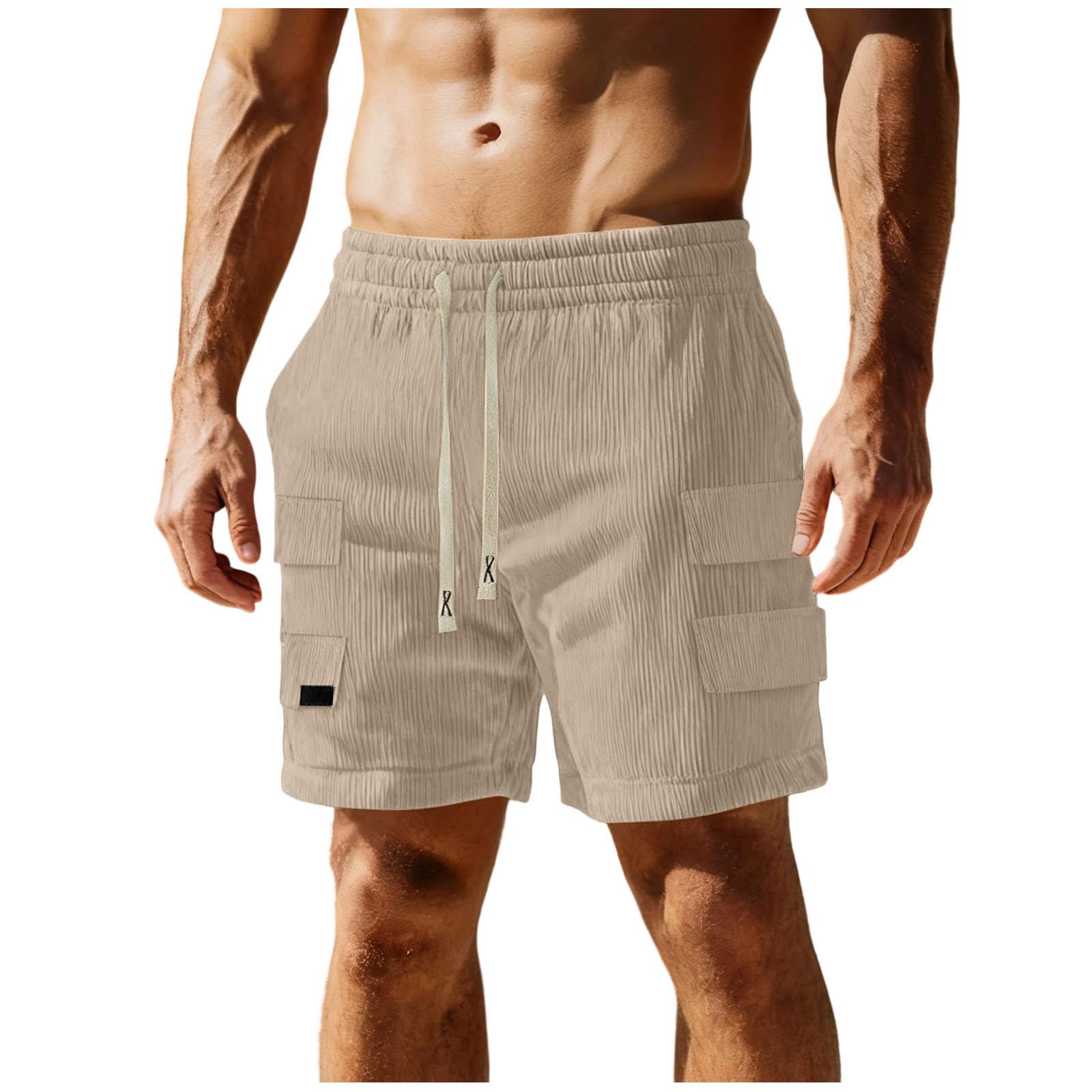 Cambkatl Versatile Versatile Shorts for Men Loose Elastic Waist Casual Summer Stretch Workout Lounge Shorts with Pockets