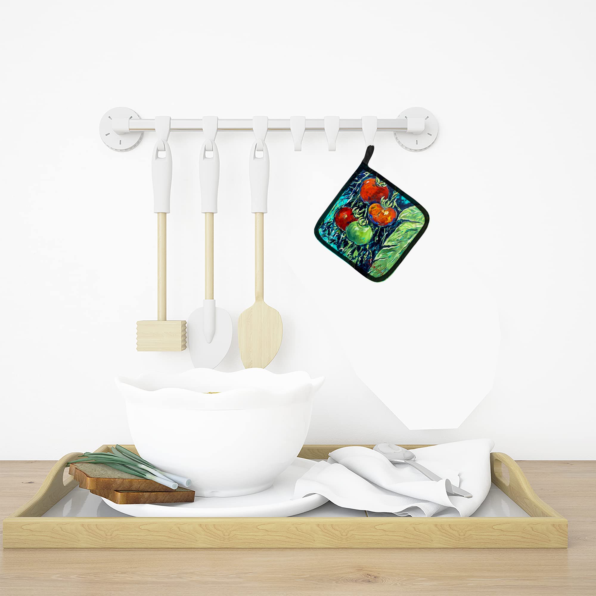 Caroline's Treasures MW1359PTHD Tomato Pair of Pot Holders Topflappen, Textil, Mehrfarbig, 7.5HX7.5W