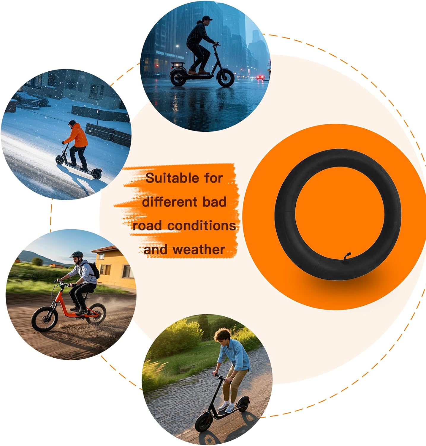 2 Pack 16x3.0 Inner Tube 16 Inch Bike Tube with Bent Valve Stem Replacement for 16x3.0 16x3.25 16x3.5 Tires for E-Bikes Electric Scooters Mopeds Unicycles and Folding Bikes