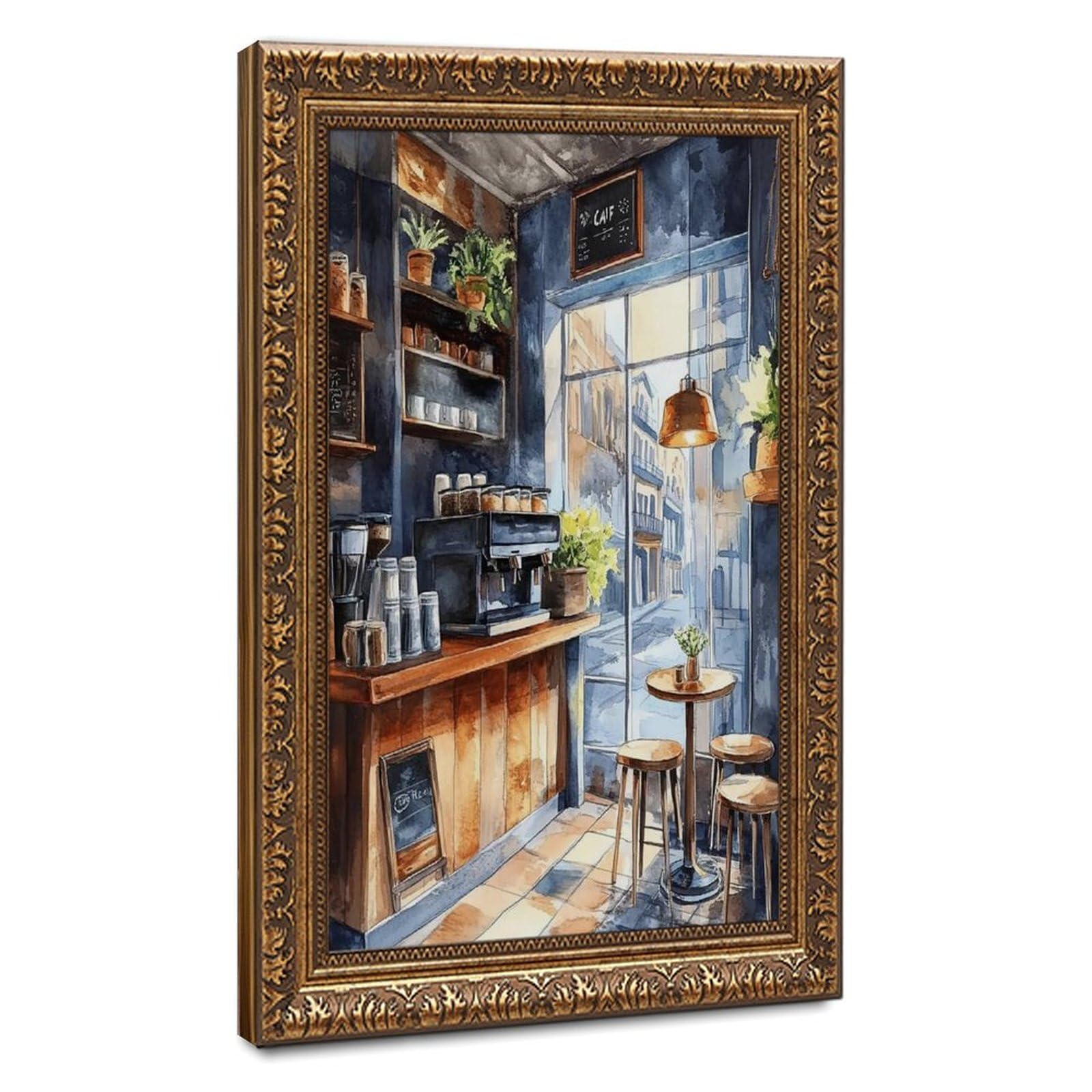 Flamint Coffee Lover Gift, Aesthetic Coffee Shop Canvas Poster Bedroom Decor Landscape Office Room Decor Gift 12" L X 18" W