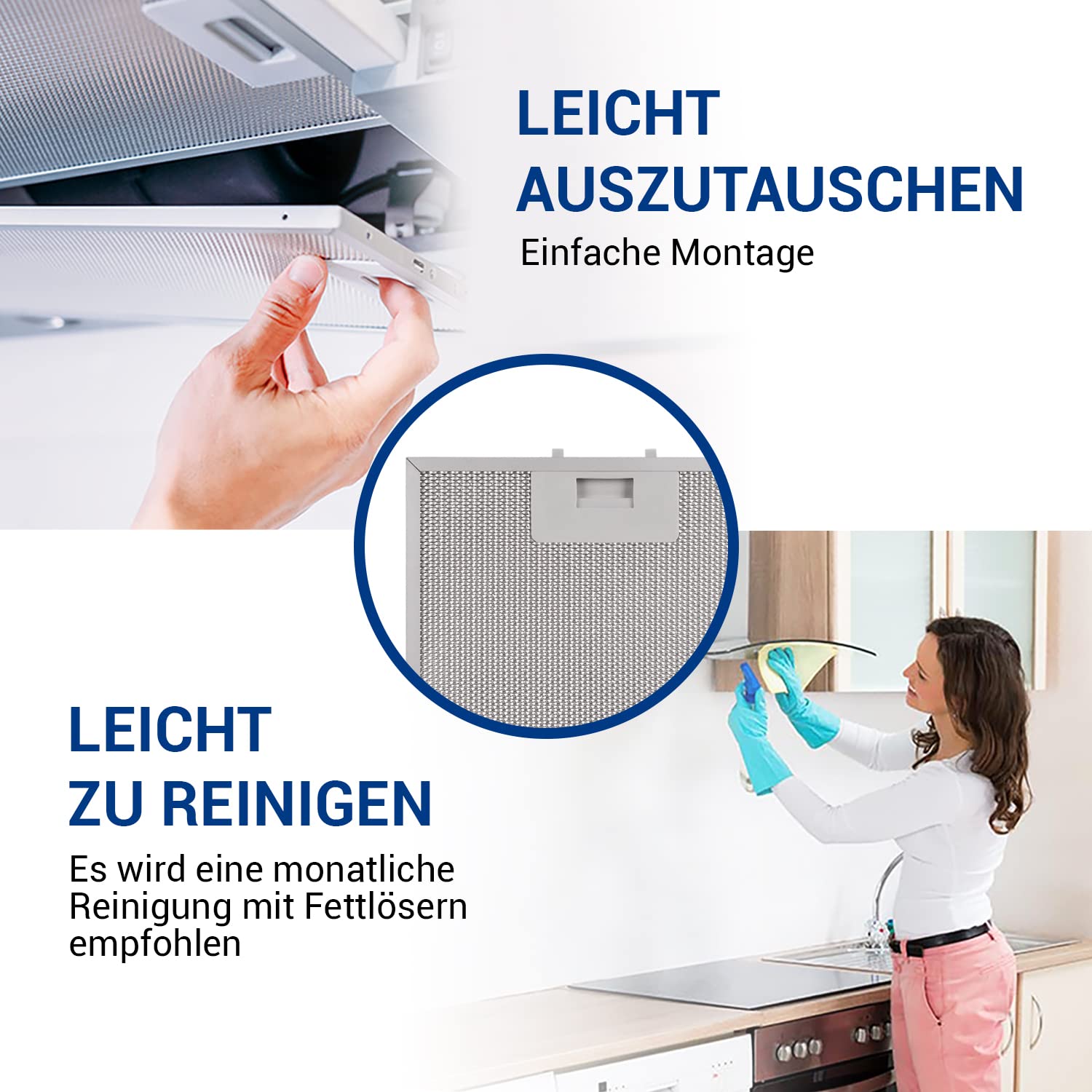 VIOKS 2 x filtr tłuszczu, okap kuchenny, metalowy filtr 320 x 220 mm, zamiennik do Bosch 00362380 00351190 - metalowy filtr tłuszczu, okap kuchenny z jednostronnym odblokowaniem