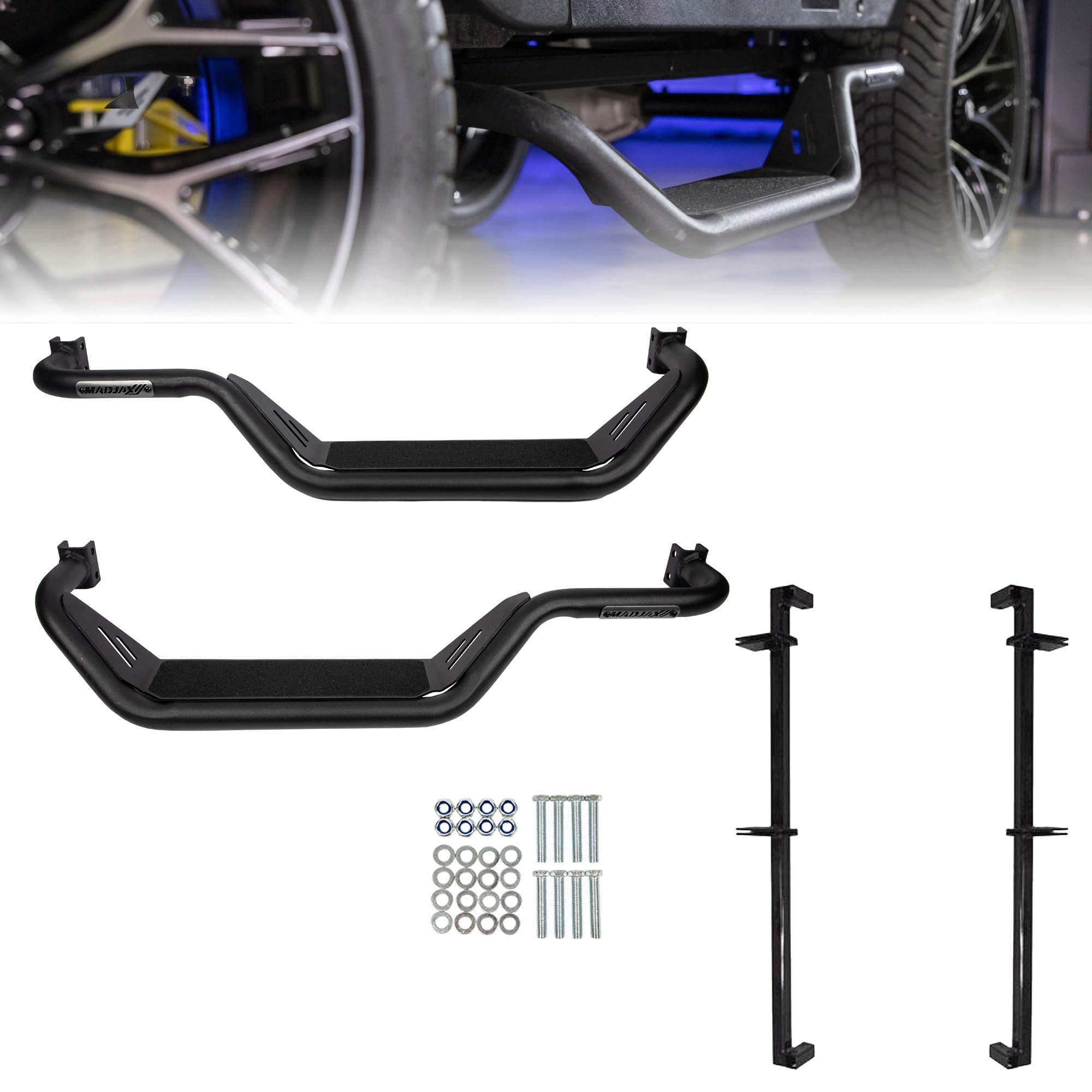 MadJax Recon Side Steps for EZGO TXT (95-22) Golf Cart | Drop-Down