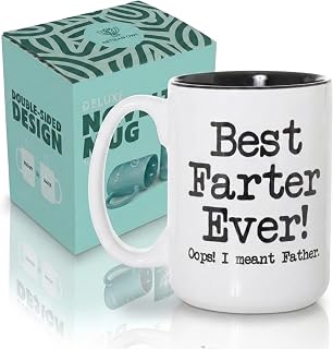 Artisan Owl Best Farter Ever I Mean Father Mug – Funny Dad Coffee Cup Gift for Cool Dad on Father's Day, Birthday & Christmas from Kids