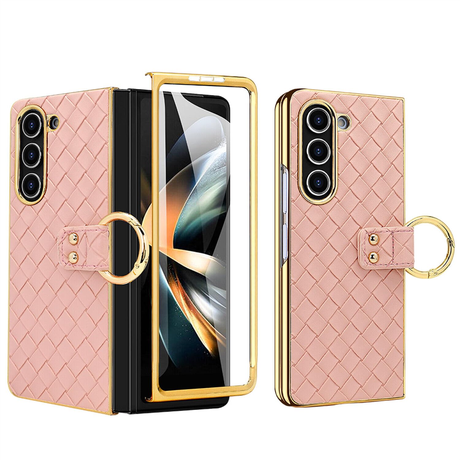 Coque Samsung Z Fold 5 rose antichoc pour éviter les rayures d'écran