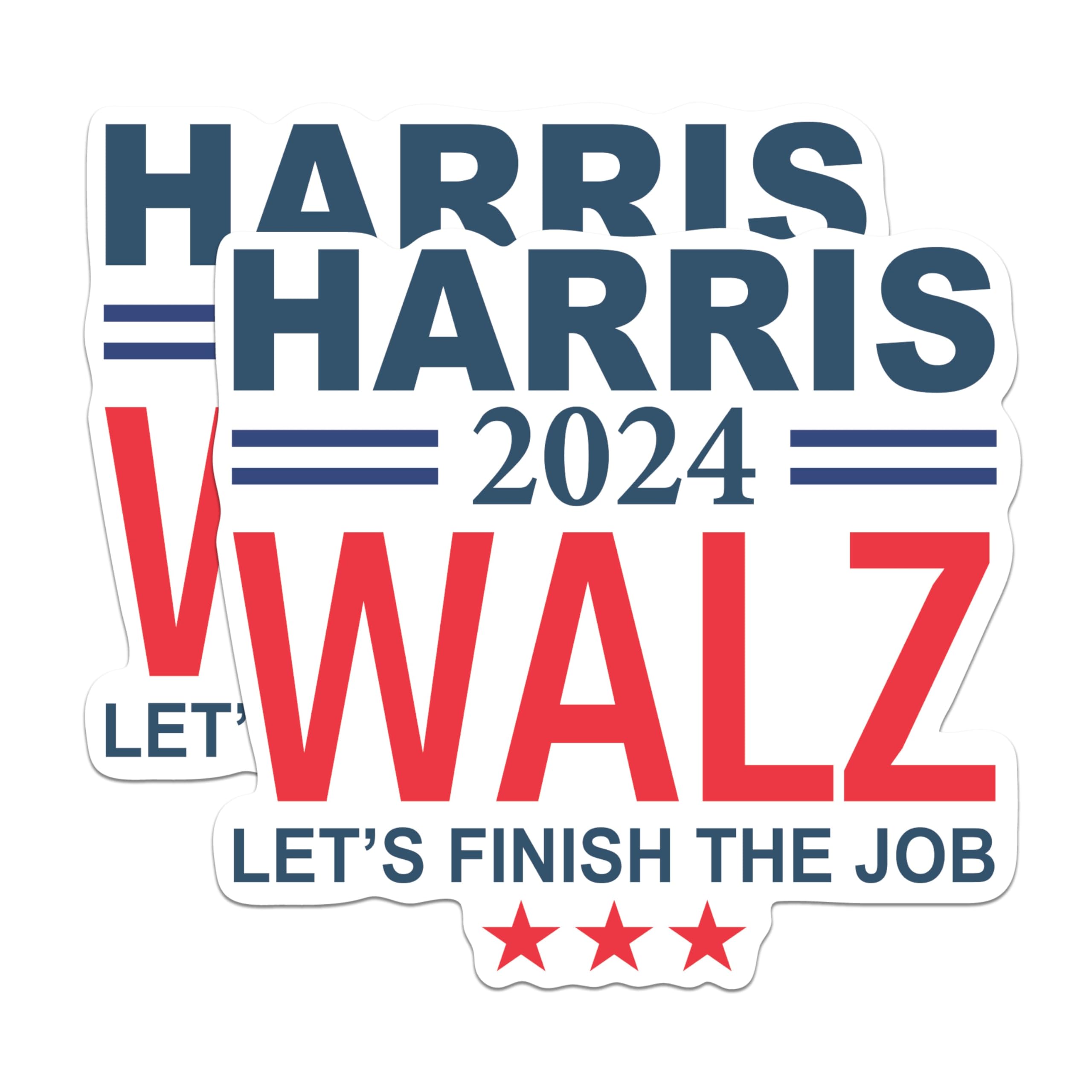 (2 Pack) Harris Walz 2024 Election Magnet - Kamala Harris and Tim Waltz '24 Election - 5 Inches On Longest Side - Premium Quality Magnet - Made in USA - HW004