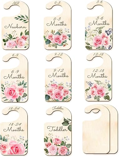 Miniatura 1 de CRASPIRE 10 separadores de madera para armario de bebé, decoración de guardería de recién nacido a 36 meses, organizadores de armario, separadores