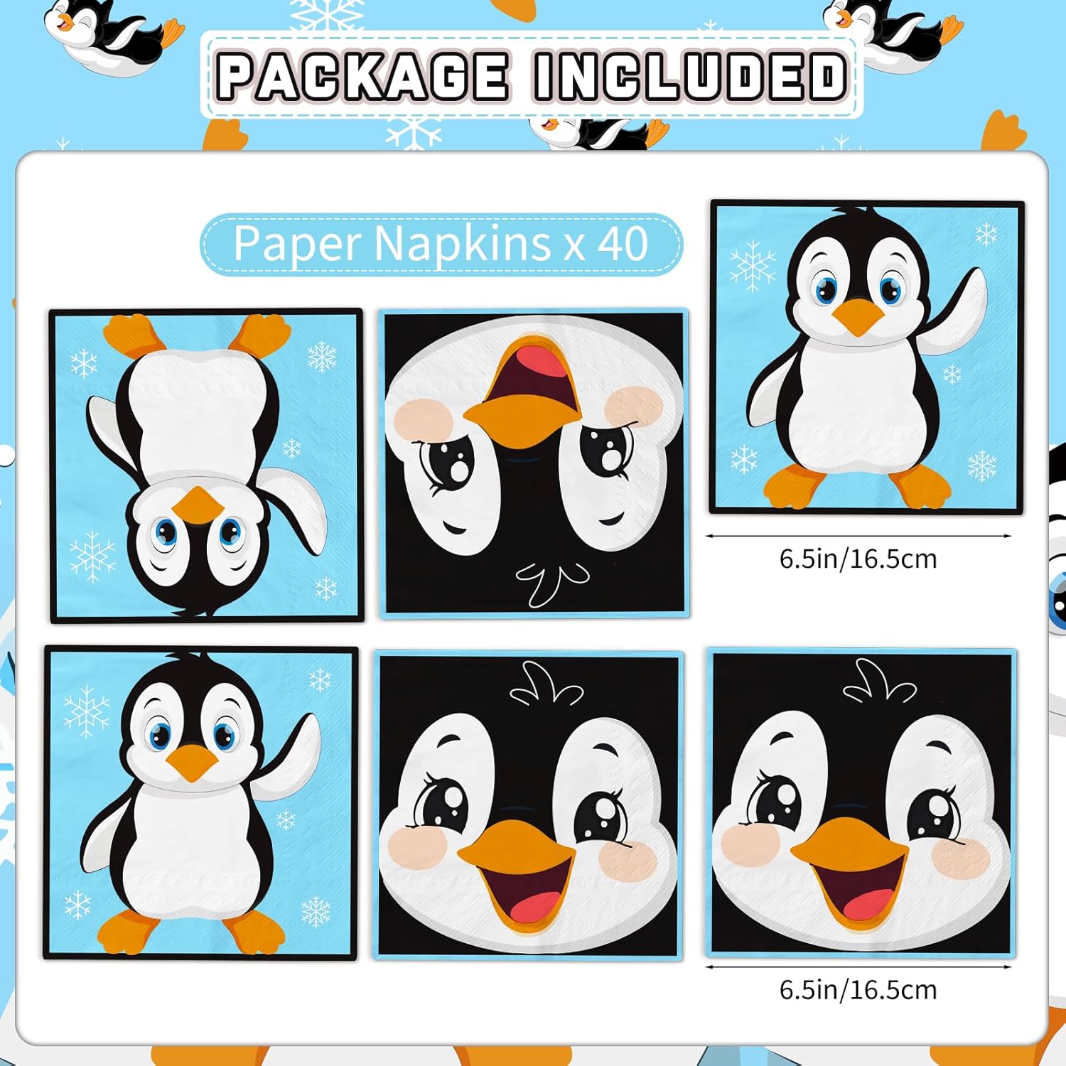 40 PCS Penguin Birthday Decorations Napkins Penguin Party Decorations Penguin Party Favors