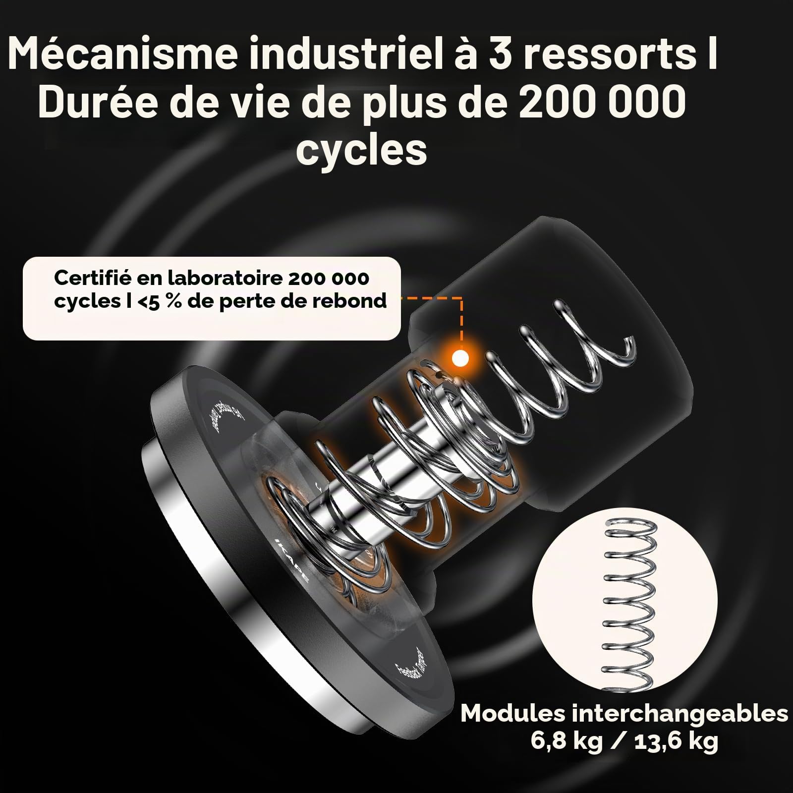 IKAPE Presse-expresso V6 Impact 58,35 mm avec retour acoustique, ressorts interchangeables (15 lb/30 lb), presse-expresso plat avec système à triple ressort, convient pour porte-filtre de 58 mm