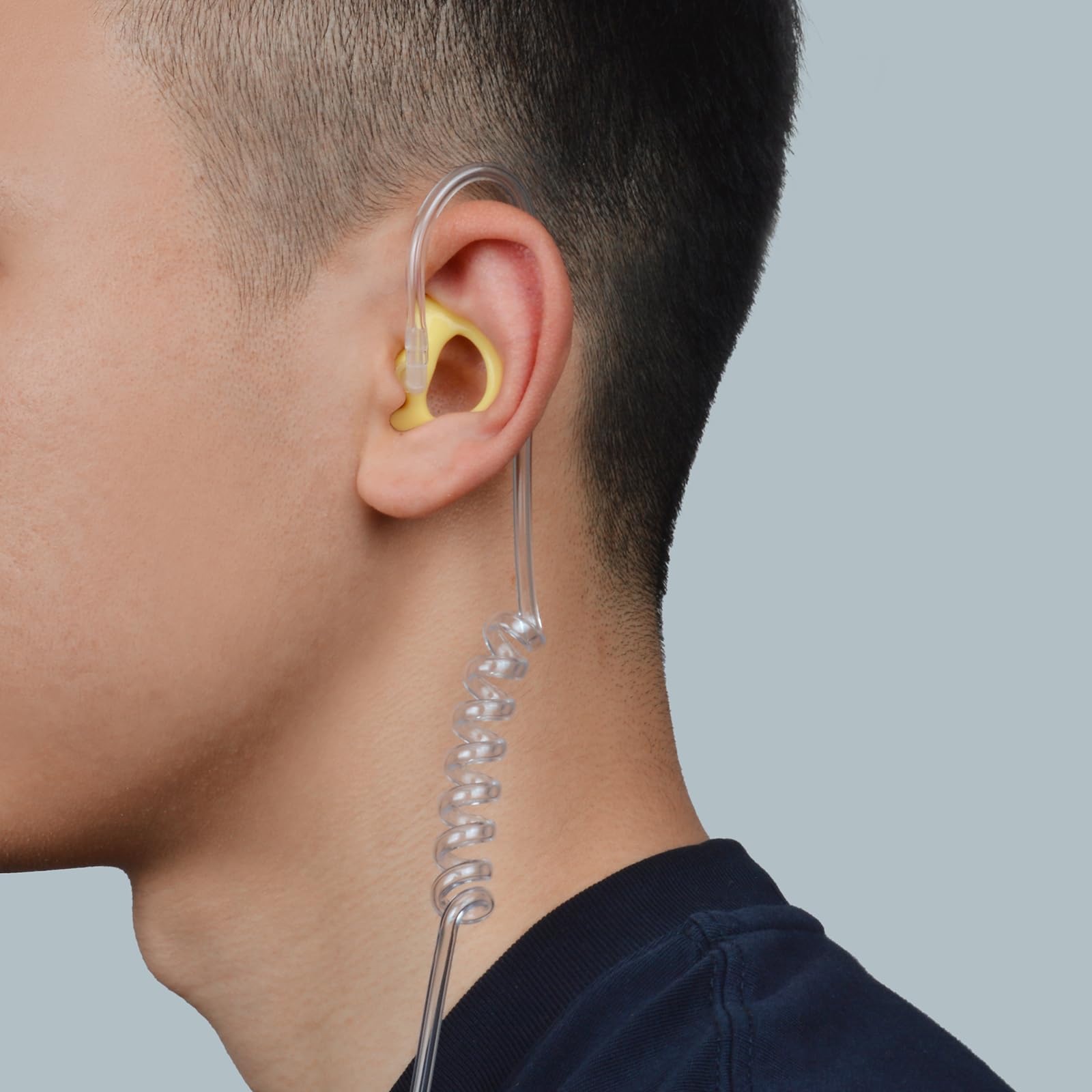 Replacement Soft Earmould Earpiece Earbud Air Acoustic Headset Earplug for Walkie Talkie Coil Tube Audio Kits,5 Pairs (Yellow, Small) — view 7