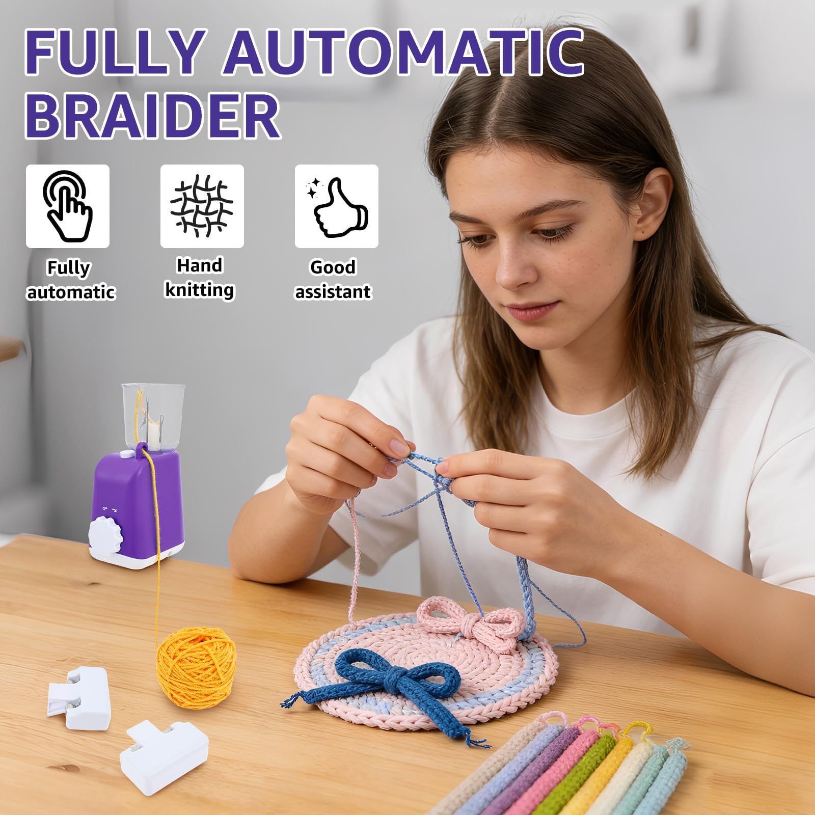 Francuska Maszyna Dziewiarska, Elektryczny Zestaw Wełny Do Robienia Na Drutach I-cord, Automatyczna Przędzarka I-cord Knitter Swift Knit Wełna Do Majsterkowania Projekty Rękodzielnicze Na Szydeł blue