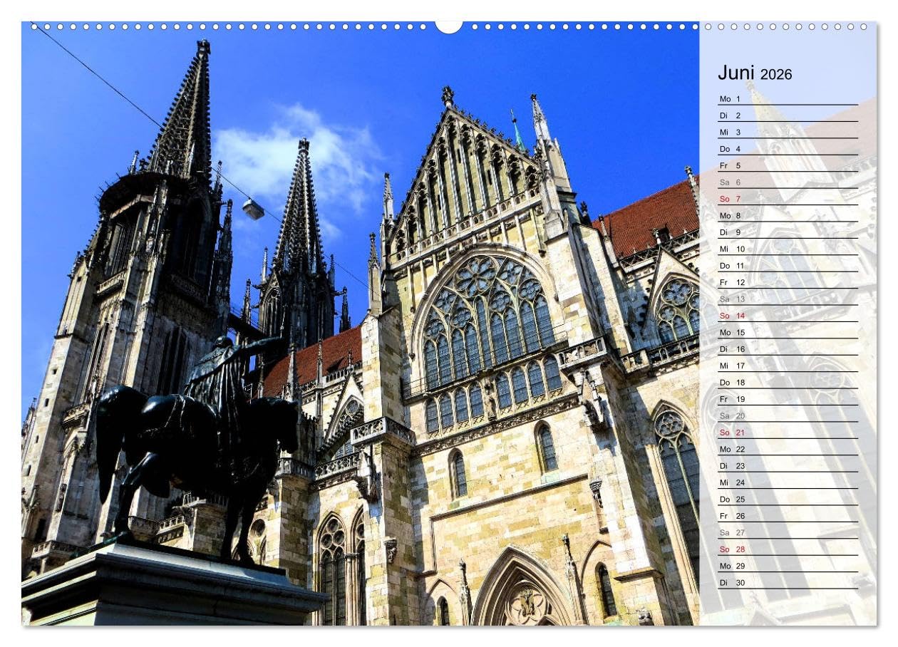 REGENSBURG - Impressionen (Wandkalender 2026 DIN A2 quer), CALVENDO Monatskalender: Stimmungsvolle Bilder einer historischen Stadt (CALVENDO Orte)
