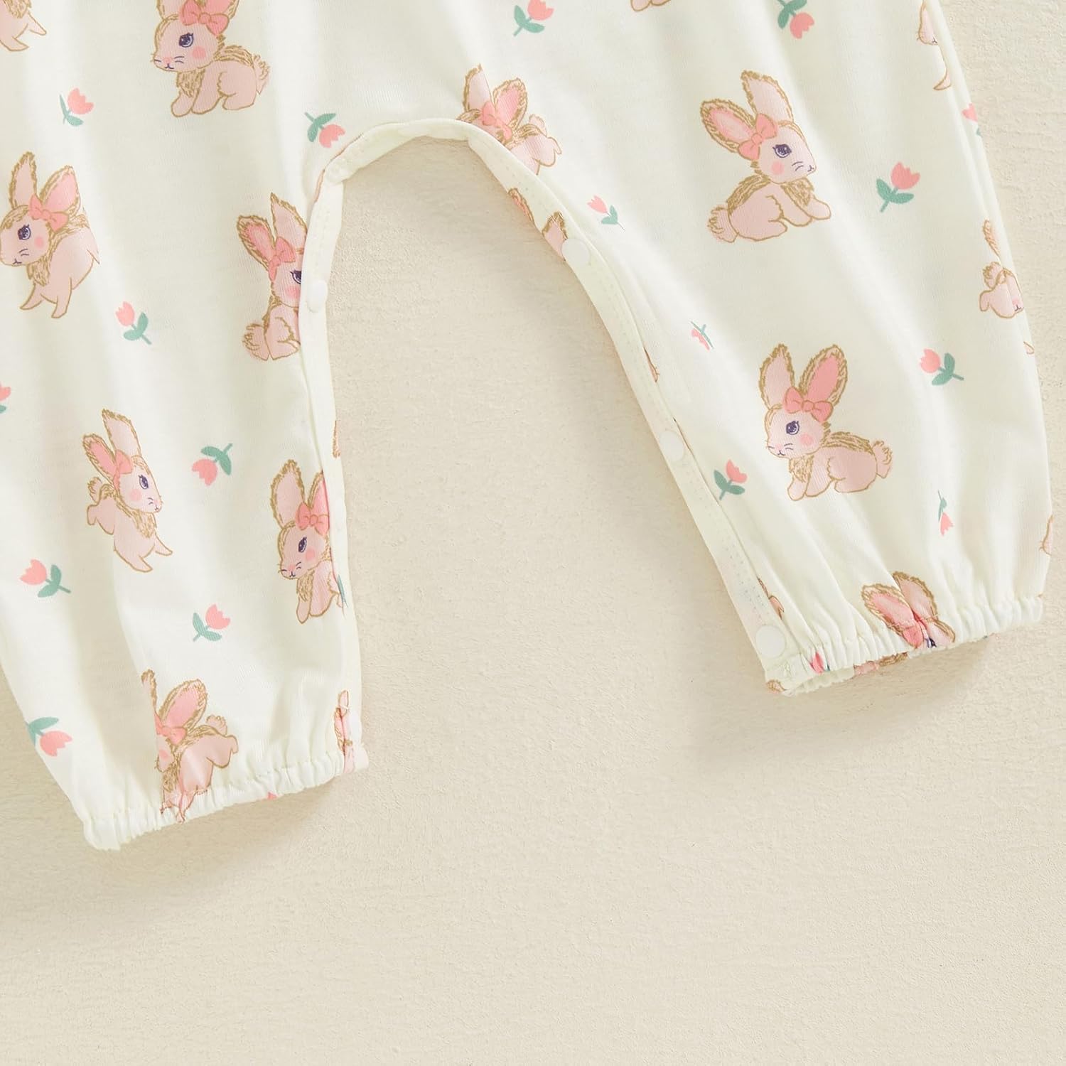 Newborn Baby Girl Easter Clothes Bunny/Duck Ruffle Sleeve Romper Jumpsuit with Headband One Piece First Easter Outfit - Image 7