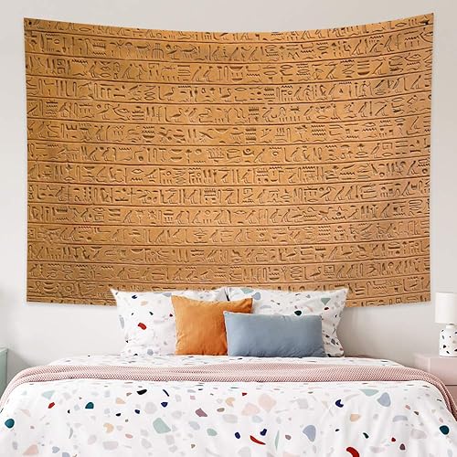 Miniatura 2 de Haoyiyi Tapiz egipcio de 70.9 x 63 pulgadas, para colgar en la pared, mitología del antiguo Egipto, tapiz psicodélico, faraones, tallas