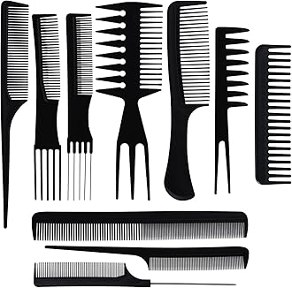 oneleaf Bs-Mall Einfac Professional All Hair Types Styling Comb Set 10 Pieces