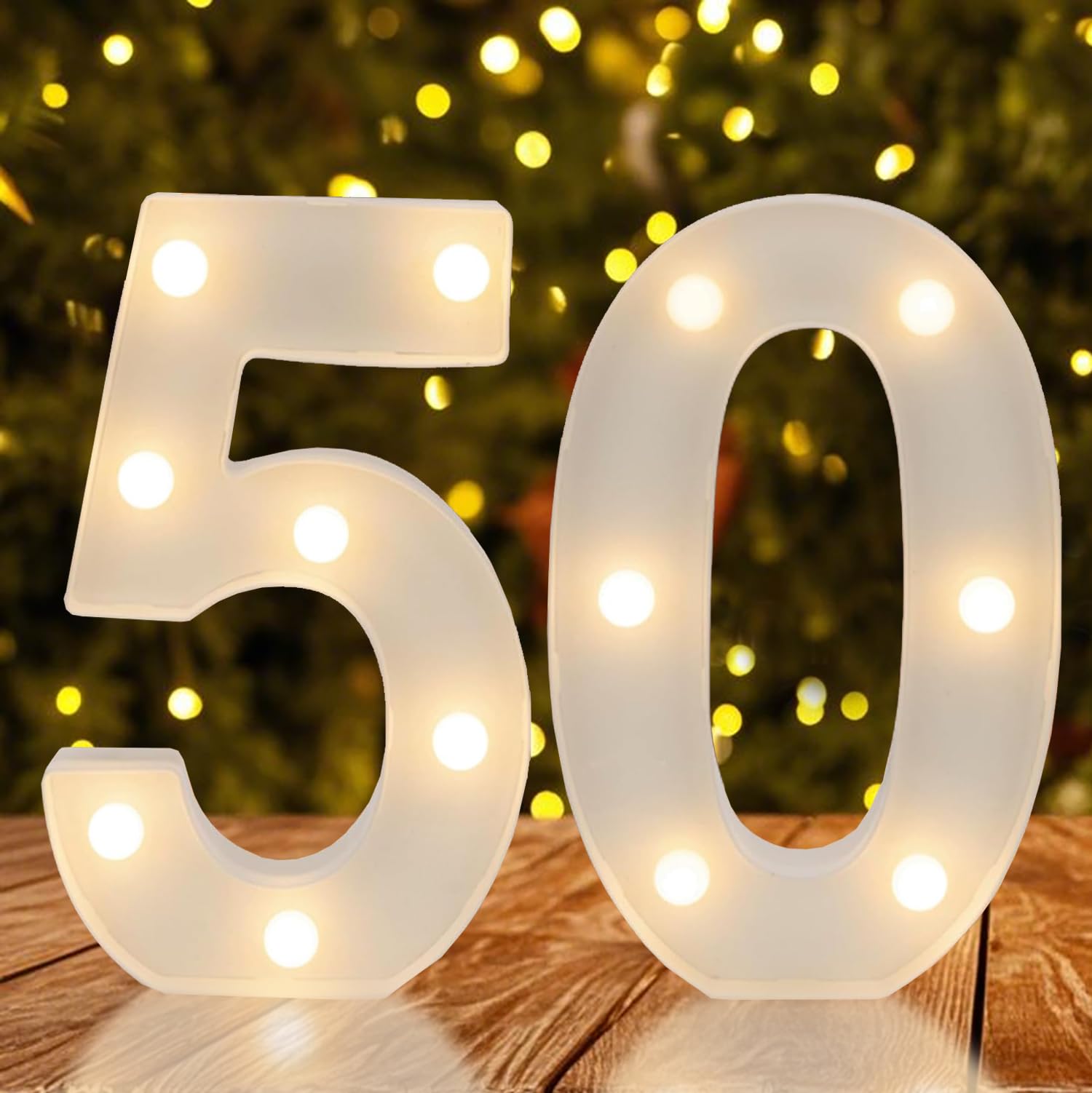Juicyraul Warm White Led Light Up Number 50, 50Th Birthday Decor For Her Him,Table Centerpieces & Backdrop Wall Décor,Lighted Marquee Sign For 50Th Wedding Anniversary Décor