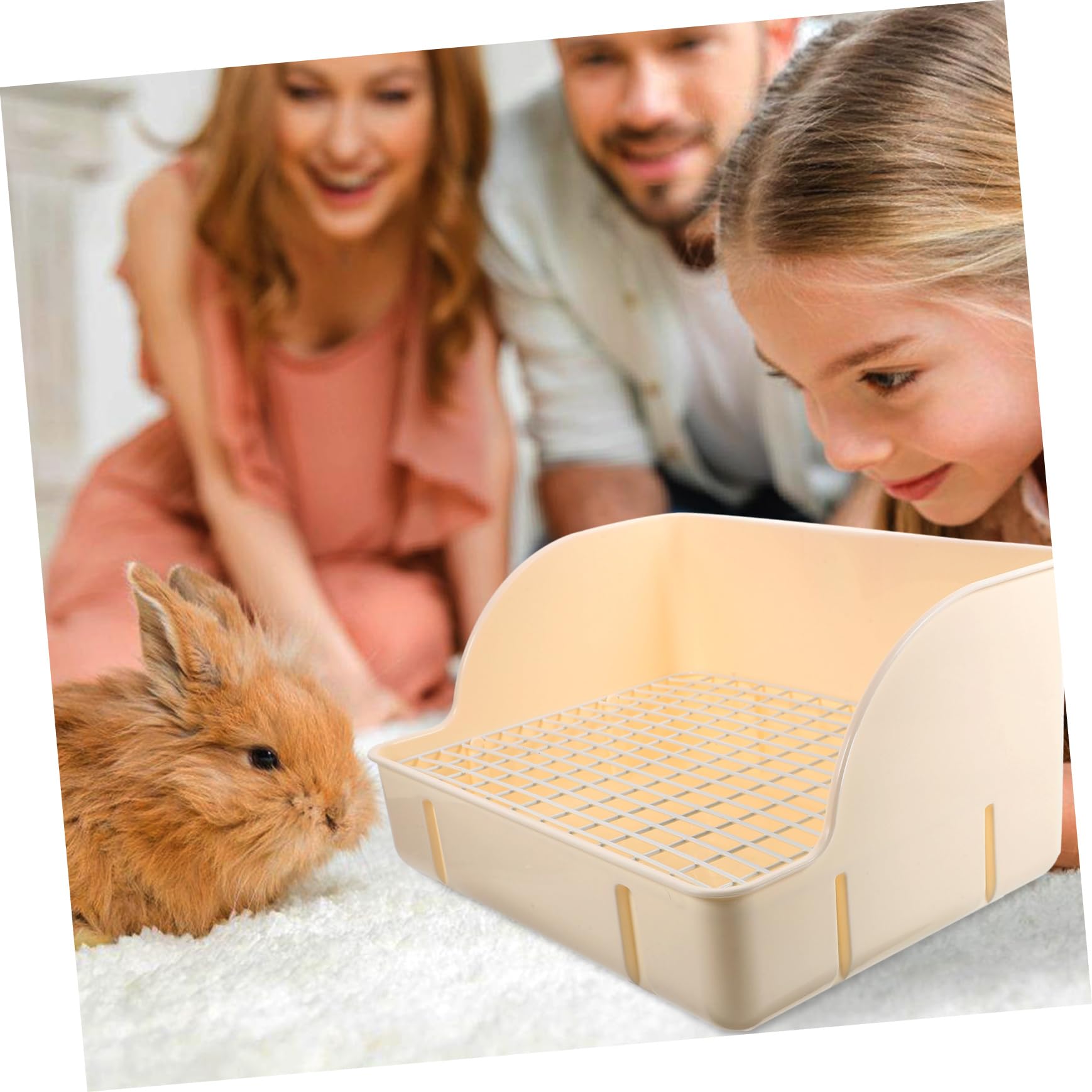 BESPORTBLE Vassoio per Lettiera per Conigli e Piccoli Animali Toilette per Gabbia Design Angolare Resistente Facile da Pulire