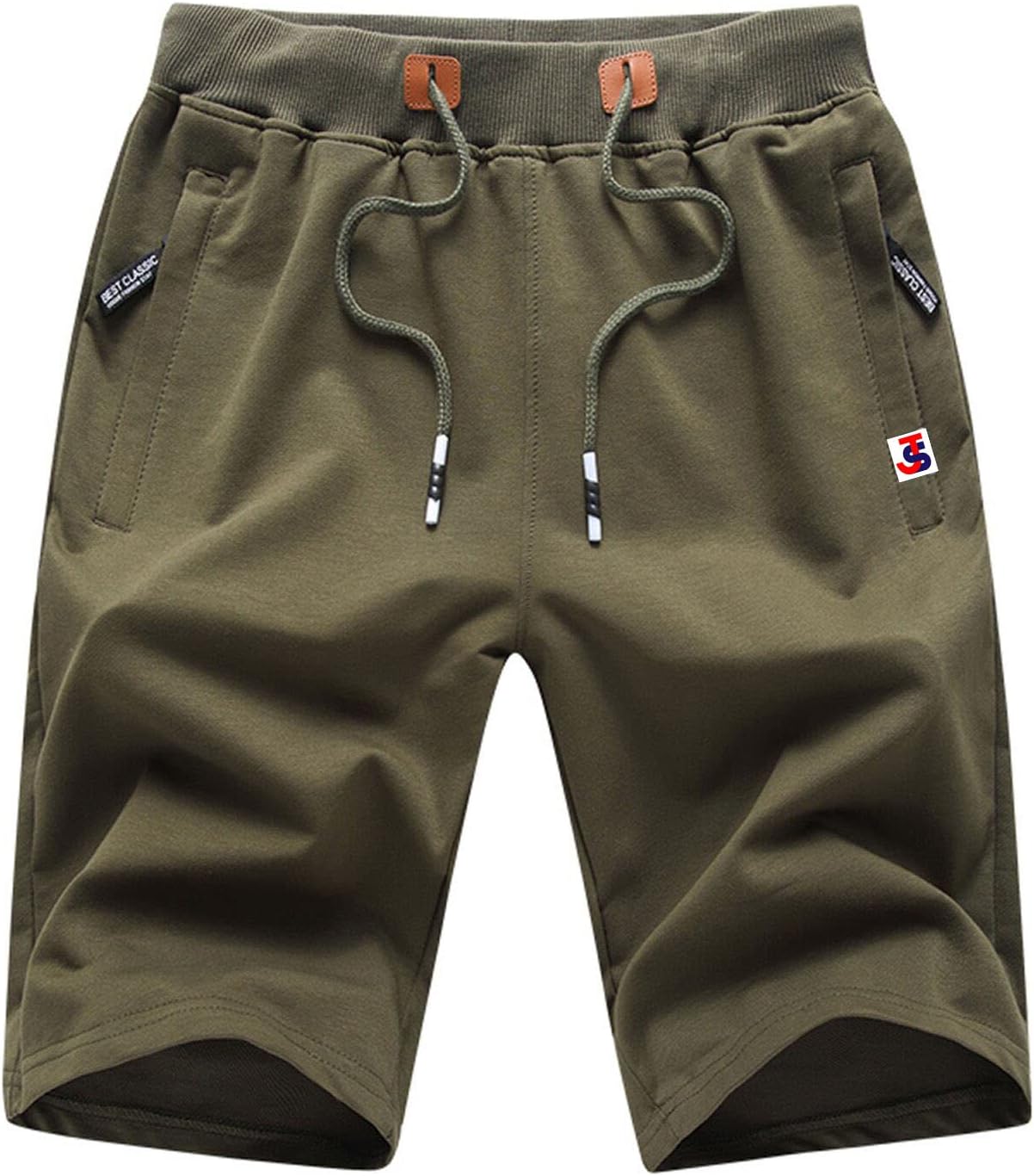JustSun Sportshorts, korte broek voor heren, katoen, met zakken met ritssluiting, blauw, XL