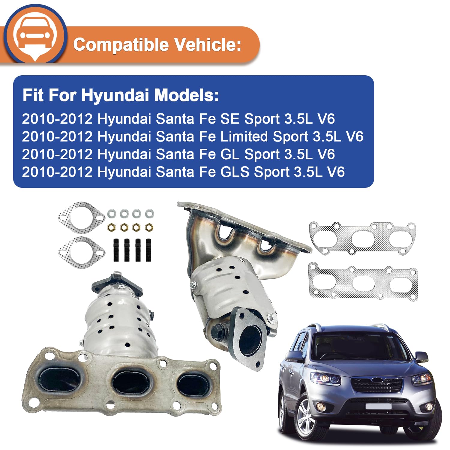 ︎ssw♡  Blrack 674-420&674-421 Front Left&Right Catalytic Converter Set