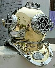 Tecmetooze Antique Brass Scuba Mark V US Navy Deep Sea Diving Divers Helmet 18 Inch