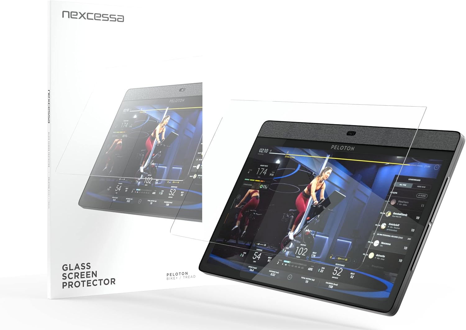 Tempered Glass Screen Protector for Peloton Bike+ or Tread, Does Not Fit Original Bike, Peloton Accessories - (Matte/Anti-Fingerprint/Anti-Glare) Bike+ or Tread Matte