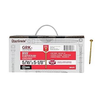 GRK Fasteners RSSTM 5/16 x 5-1/8" Rugged Structural Framing Screws, 300 PCS