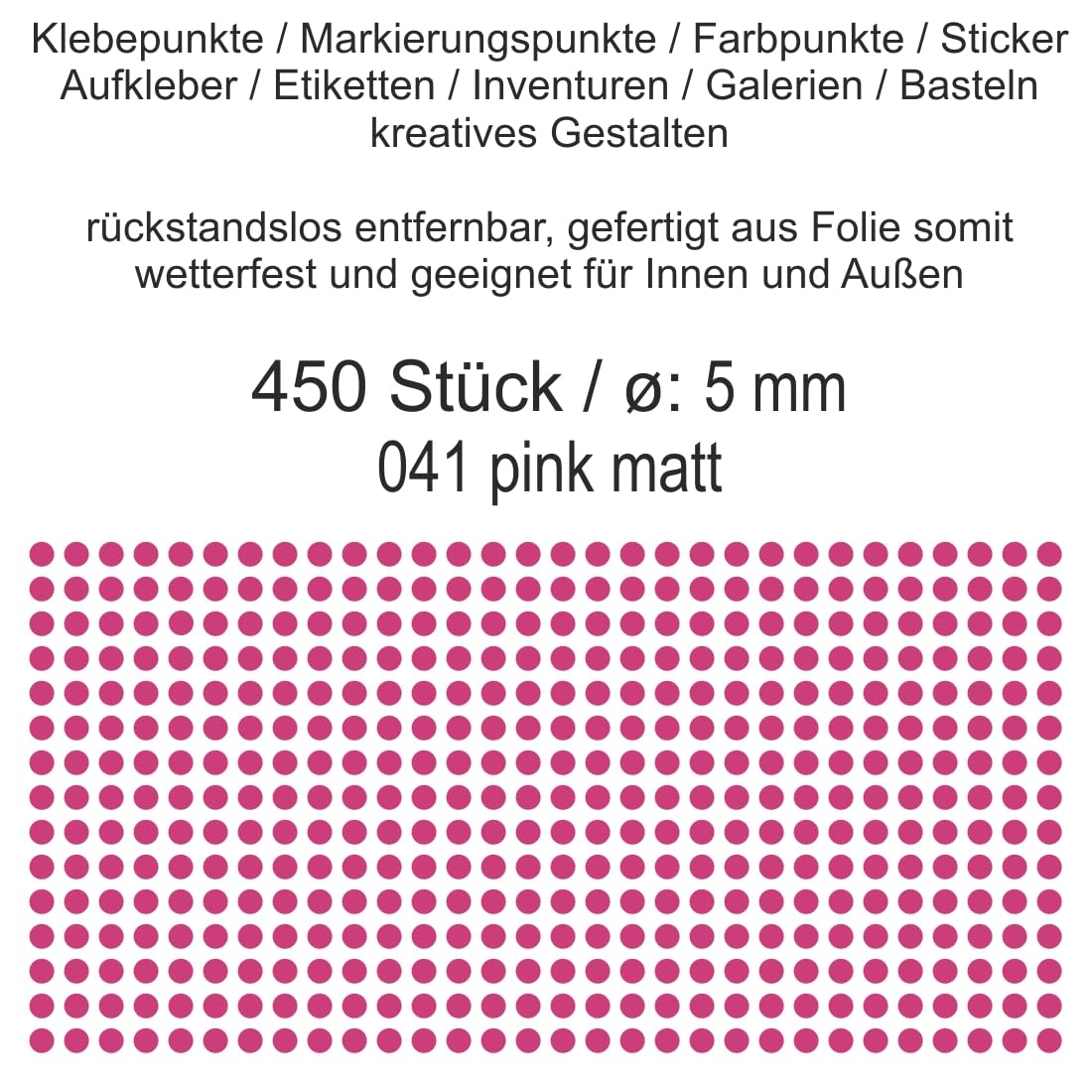 185 Stück Pinke Runde Klebepunkte Aus Mattierter Folie – Perfekt Zum Organisieren, Basteln & Dekorieren