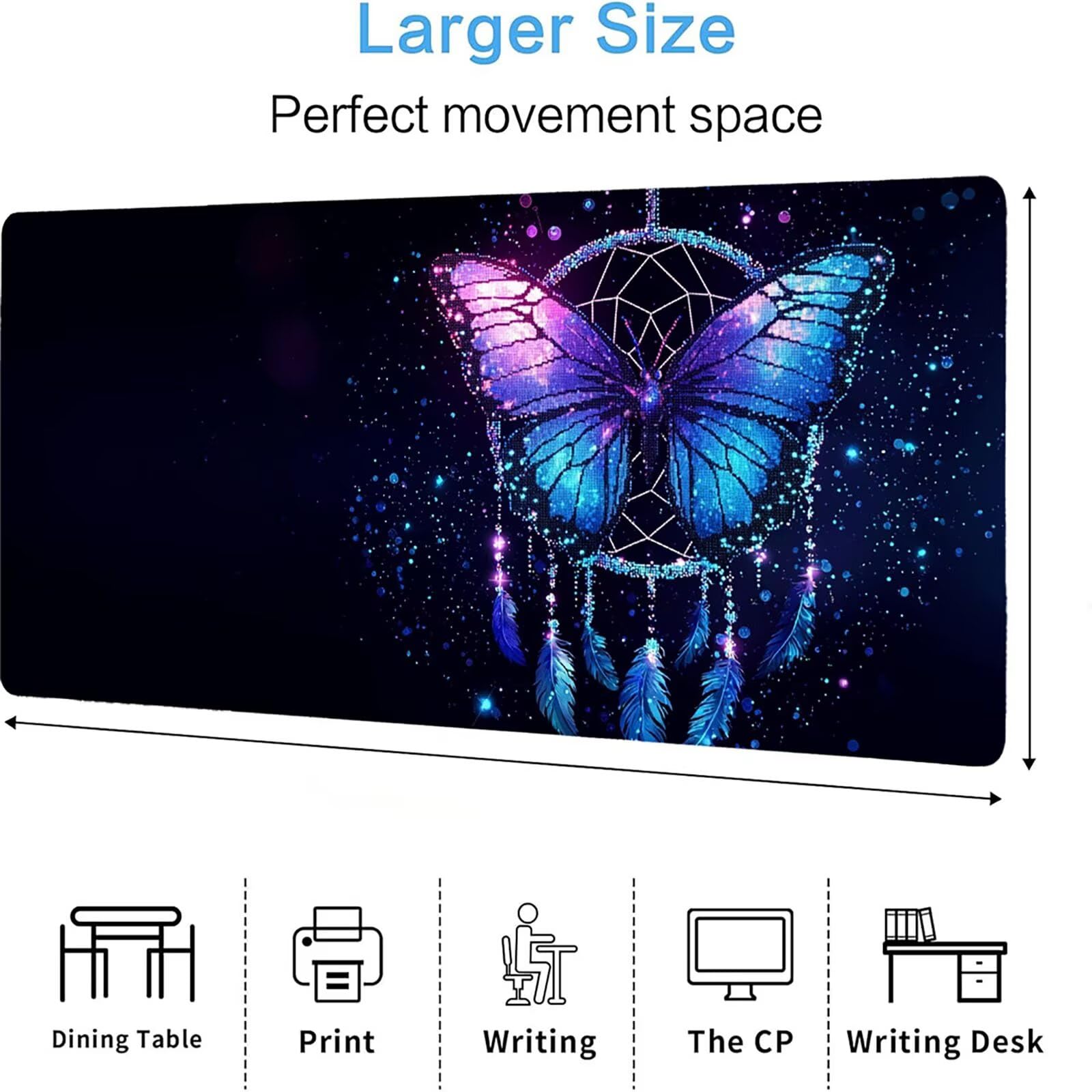 Podkładka pod mysz zwierzęcą matowa, podkładka pod mysz do gier XXL 1200 x 600 x 5 mm, podkładka na biurko dla graczy, bardzo duża bezszwowa mata na stół dla graczy, antypoślizgowa podstawa,