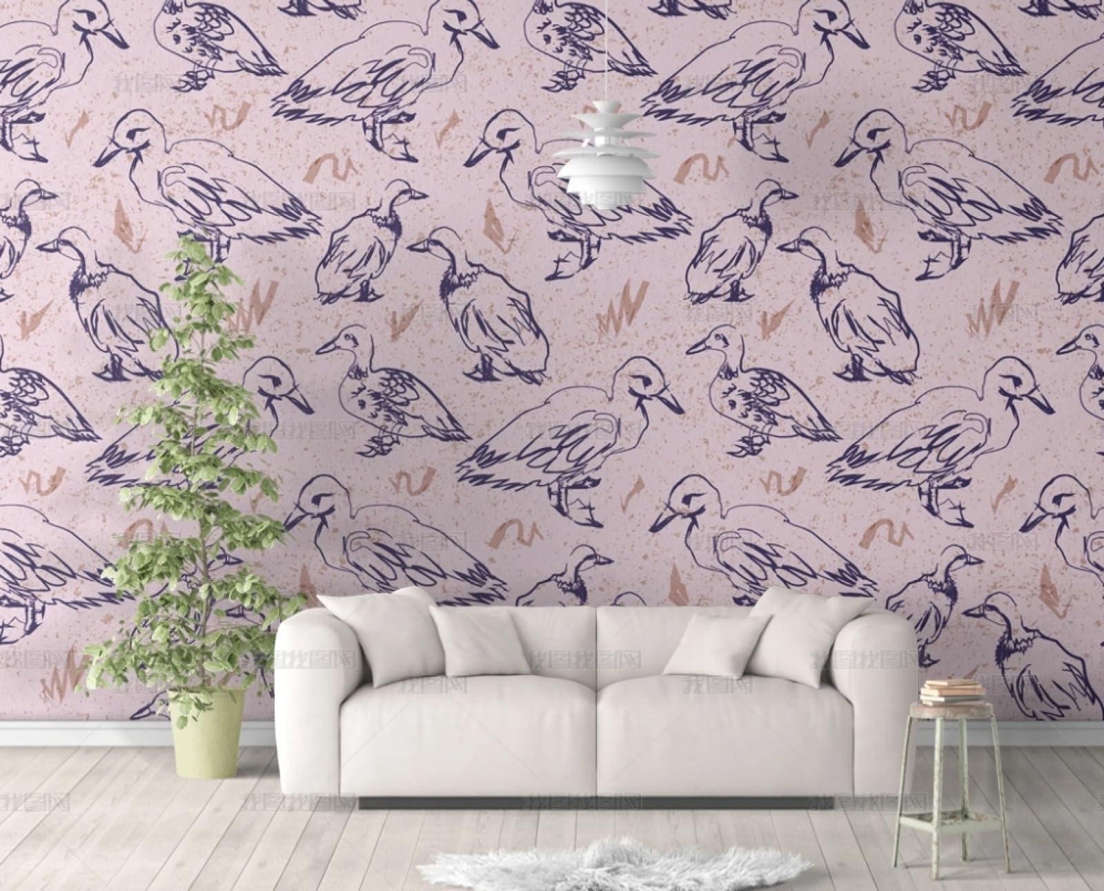 Papier peint autocollant meuble vinyle imperméable rose 45x600cm