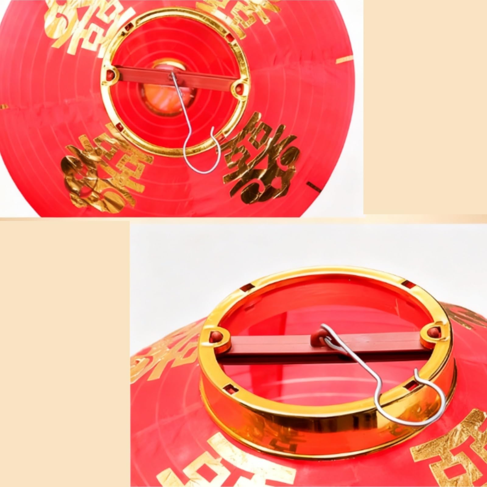 Linternas Papel Paquete De 2 Farolillos Chinos Redondos Seda Colgantes con Borla For La Celebración Año Nuevo Decoración(35cm)