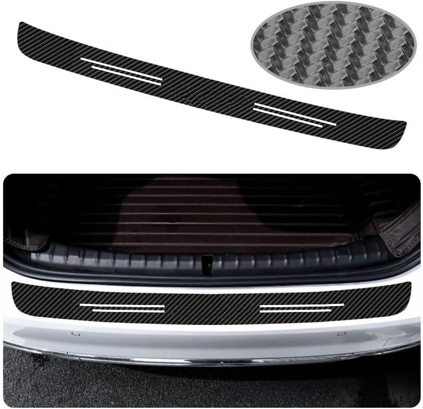 Adhesivo protector trasero para coche Protector de umbral puerta maletero coche para Suzuki para SWIFT Tira fibra carbono parachoques trasero