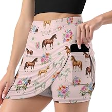 Women Hippie Flowy Shorts Slim Fit Golf Skort School Skirt