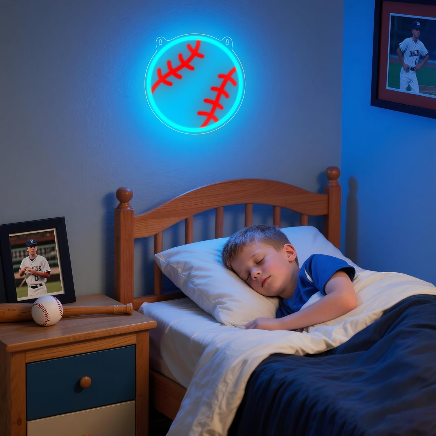 Baseball Neon Sign for Wall Decor - 9x9 Inches USB Powered LED Light with Adjustable Brightness, Sports Room Decor for Boys, Perfect Baseball Gifts for Dad and Fans - Image 3