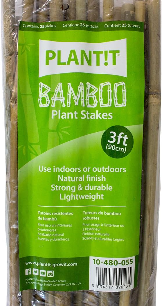 3FT Bamboo Stakes Canes For Climbing Plants Garden Support Stick For Vegetables Flowers Plant Pack Of 25 Strong Bamboo Poles