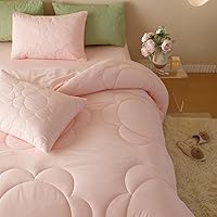 Vista 456 de CLOTHKNOW Juego de edredón de 3 piezas de color marrón caramelo, tamaño individual/individual XL, color terracota suave, color óxido con 2 fundas