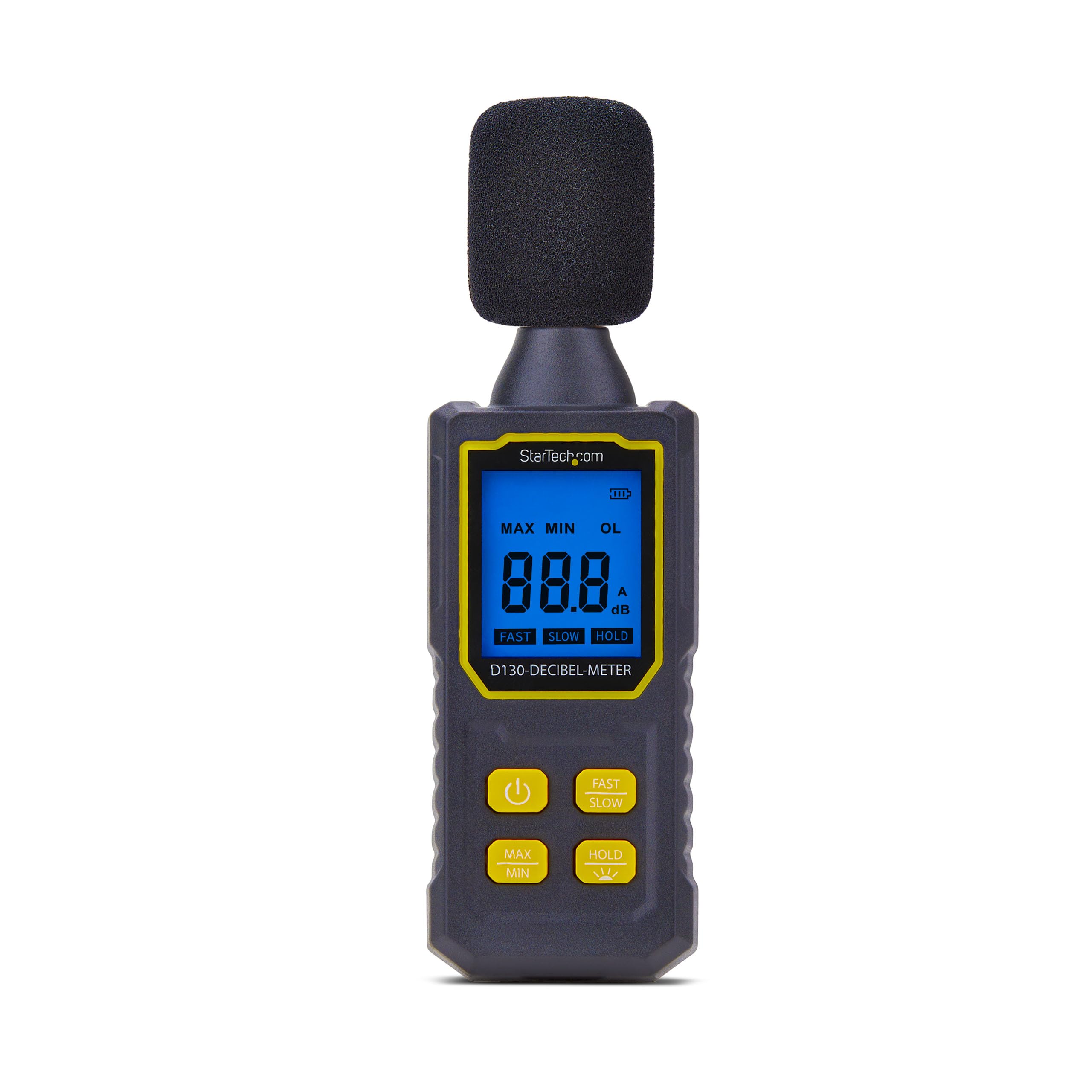 StarTech.com Fonometro Digitale Portatile, Misuratore di Rumore con Display LCD, Tester di Decibel con intervallo 30/130bBA